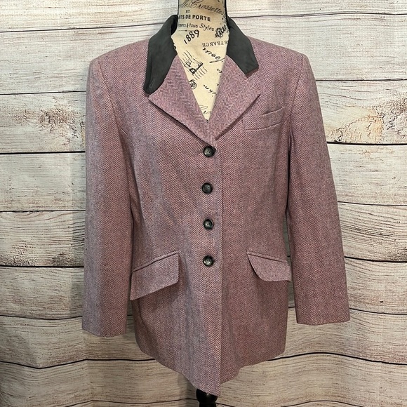 Pendleton Jackets & Blazers - Vintage Pendleton Blazer 100% Virgin Wool Herringbone Gray Collar Size 8